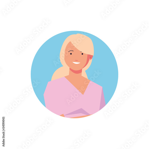female doctor, medical staff on white background