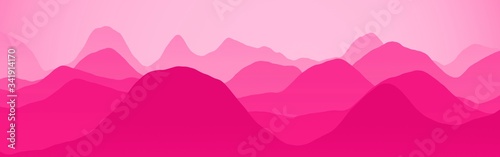 modern pink mountains peaks at the time of sun to rise digital art background illustration