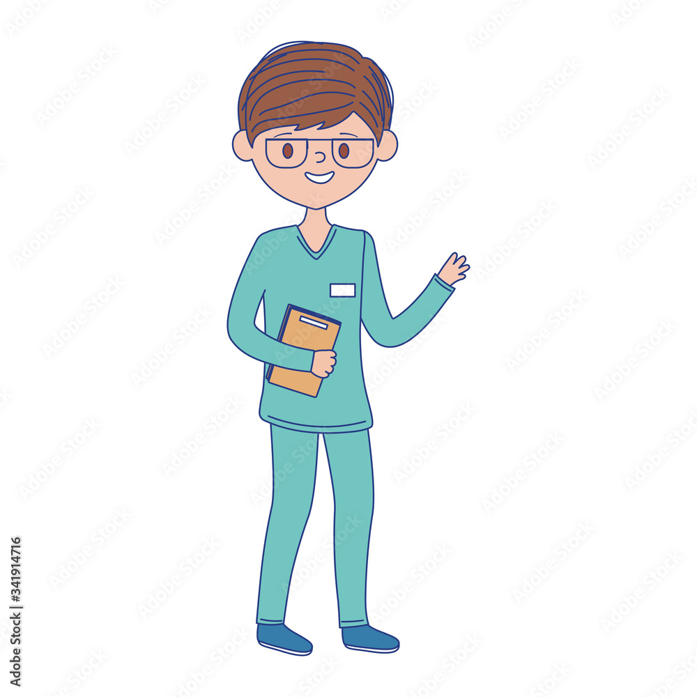 Isolated man doctor and document vector design