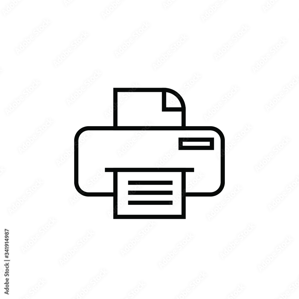 printer icon vector illustration outline design