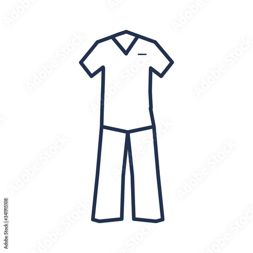 medical uniform, line style icon