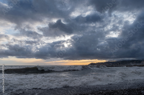 Clouds over the Ligurian sea in wintertime, Imperia, Liguria, Italy © Dmytro Surkov