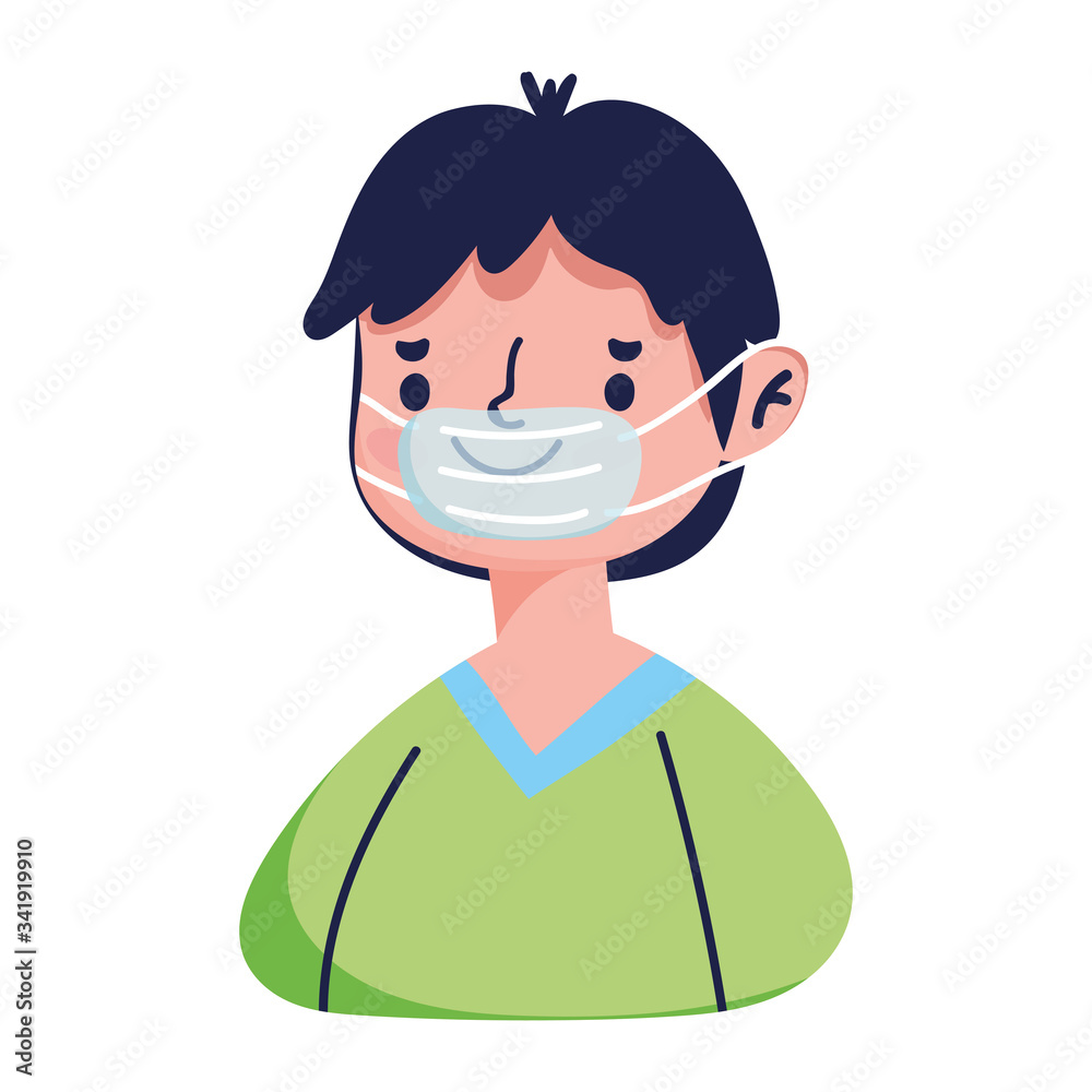 Isolated man with mask vector design Isolated man with mask vector design