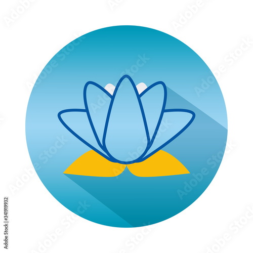 Mental health concept, harmony lotus flower icon, half line half color style