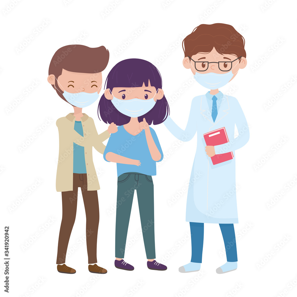 Isolated man doctor boy and girl vector design Isolated man doctor boy and girl vector design