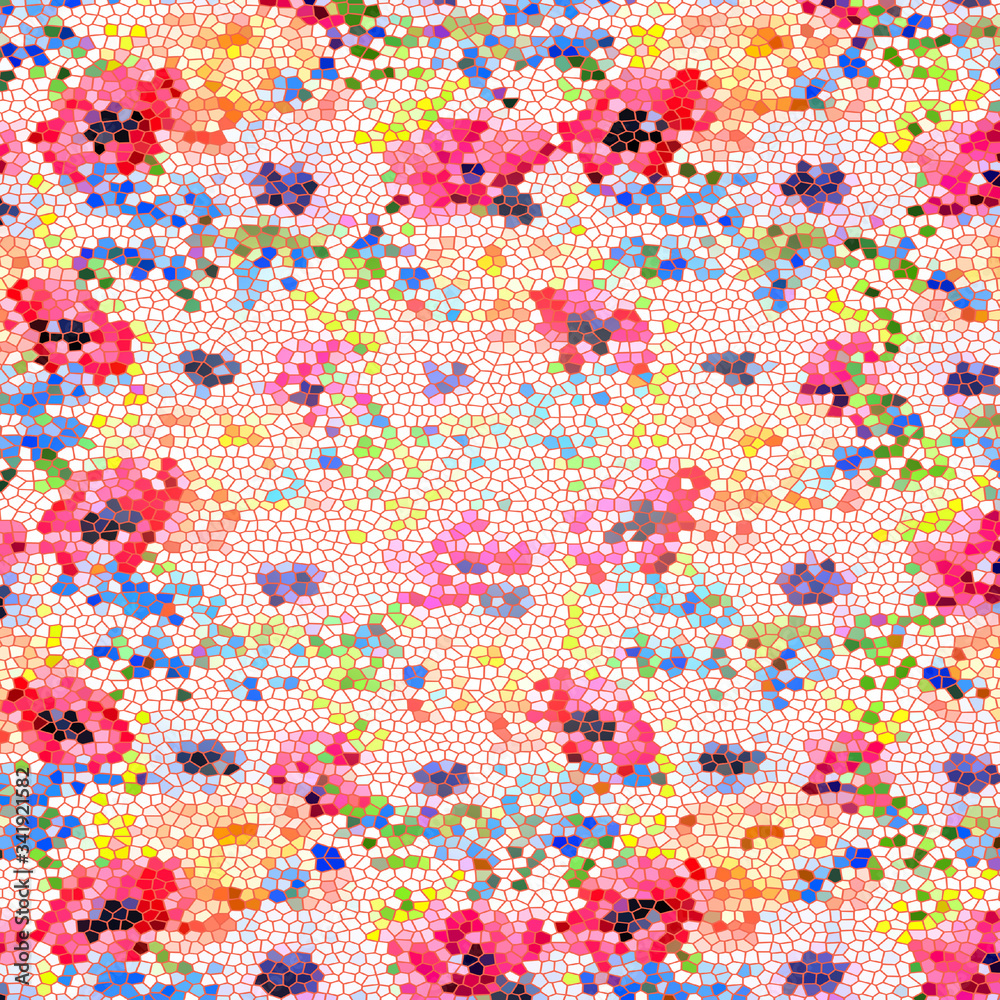 Seamless background pattern. Mosaic tile ornament pattern. Seamless background pattern. Mosaic tile ornament pattern.