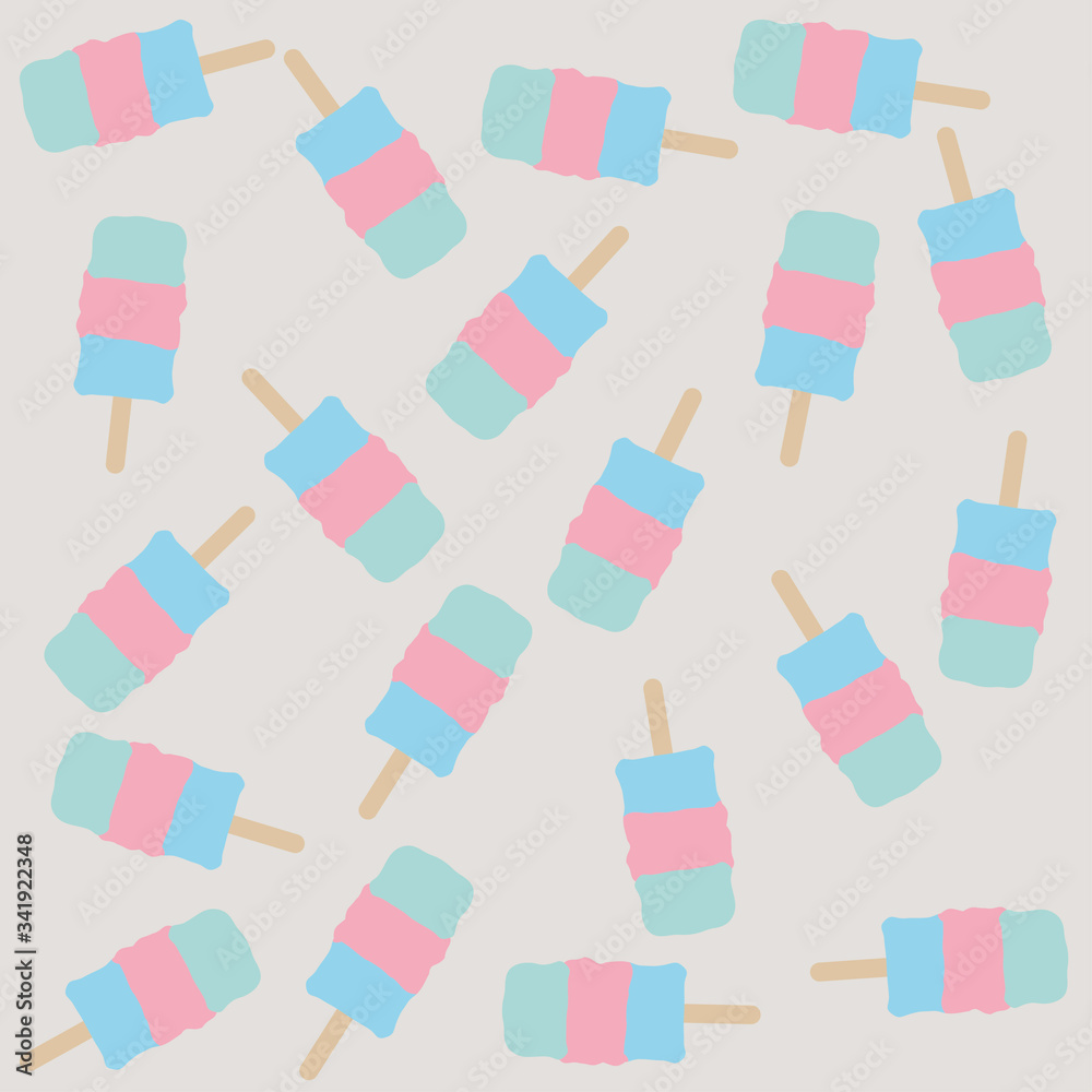 Ice cream seamless pattern. Fruit ice cream