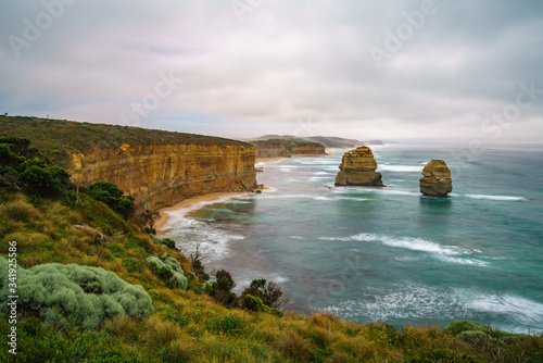 gibson steps at sunset, twelve apostles, great ocean road in victoria, australia