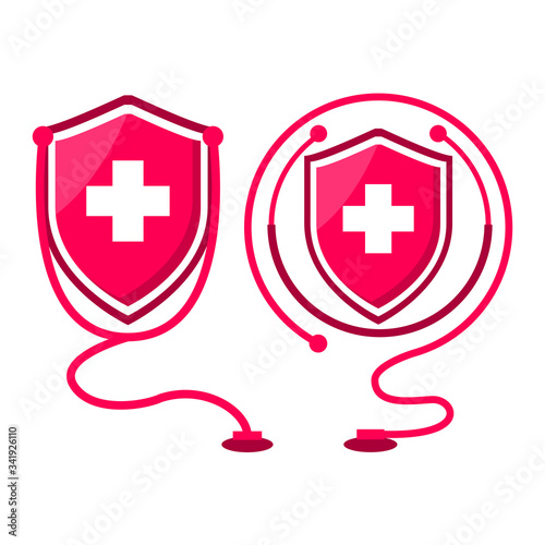 Vector icon of the immune system. immune system. Protection of health bacterial viruses. Prevention of human germs medically.