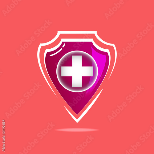 Vector icon of the immune system. immune system. Protection of health bacterial viruses. Prevention of human germs medically.