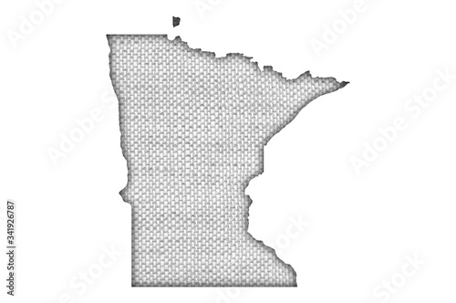 Karte von Minnesota auf altem Leinen photo