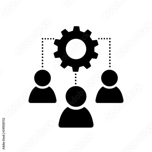 Team of some employees icon vector. workers illustration sign. developers symbol. management logo.