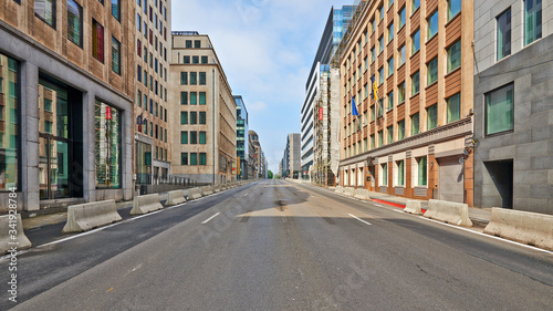 Belliard street without any people during the confinement period.