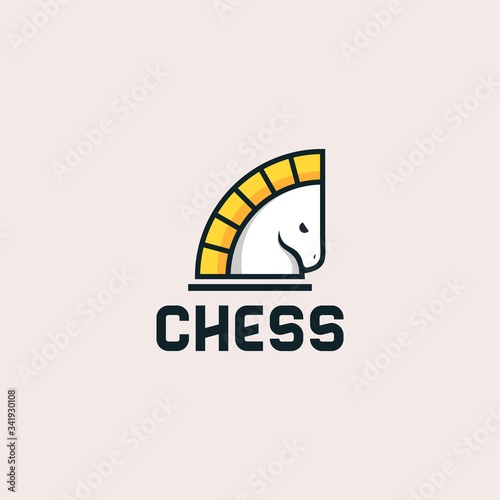 Chess logo design vector illustration