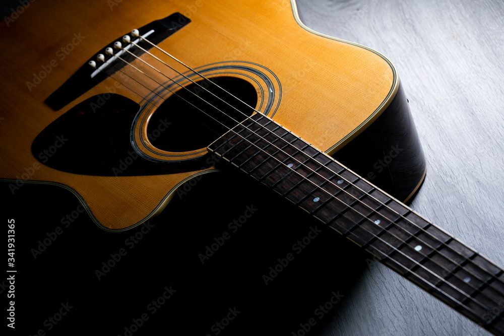 Fototapeta premium Acoustic guitar closeup