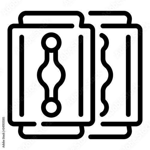Razor blade icon. Outline razor blade vector icon for web design isolated on white background