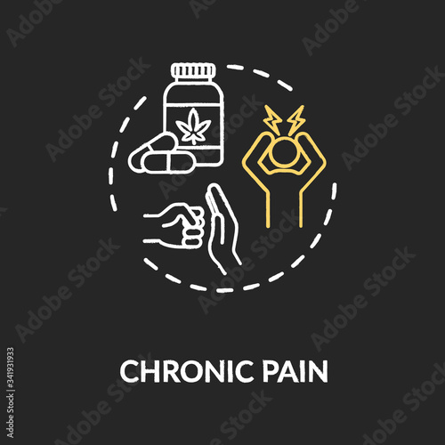 Chronic pain chalk RGB color concept icon