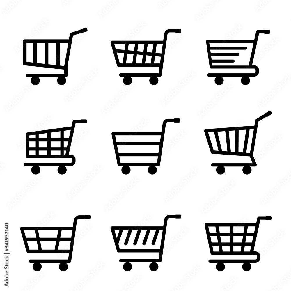 Set of Shopping Cart Flat Icon. Vector illustration Set of Shopping Cart Flat Icon. Vector illustration