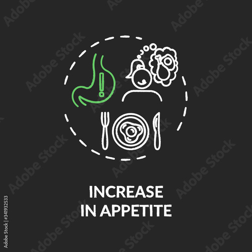 Increase in appetite chalk RGB color concept icon