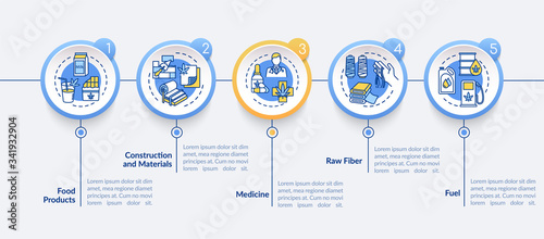 Hemp products vector infographic template