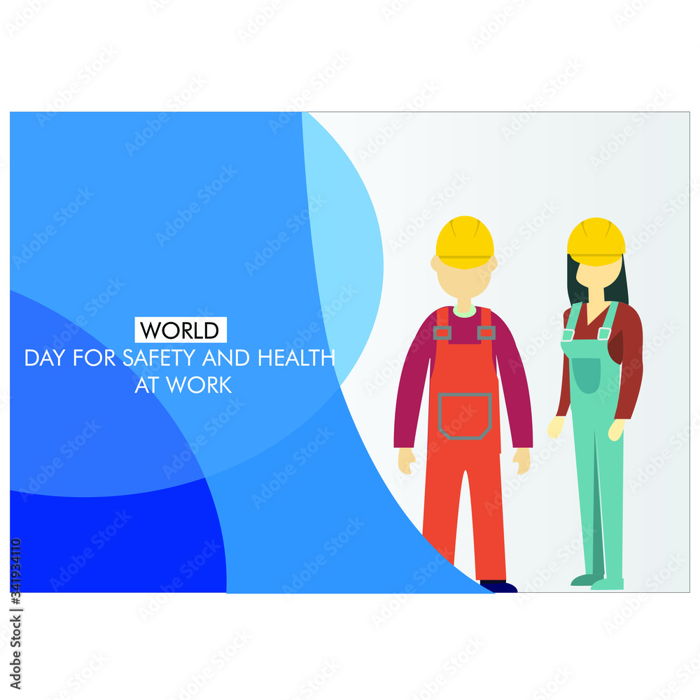 Φωτογραφία Vector concept of the World Day for Safety and Health at Work with humans wearin