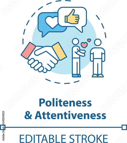 Politeness and attentiveness concept icon