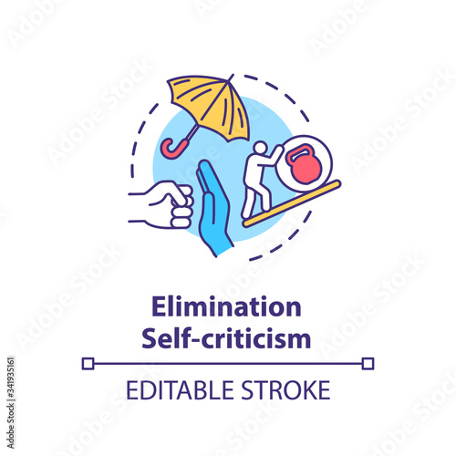 Self criticism elimination concept icon