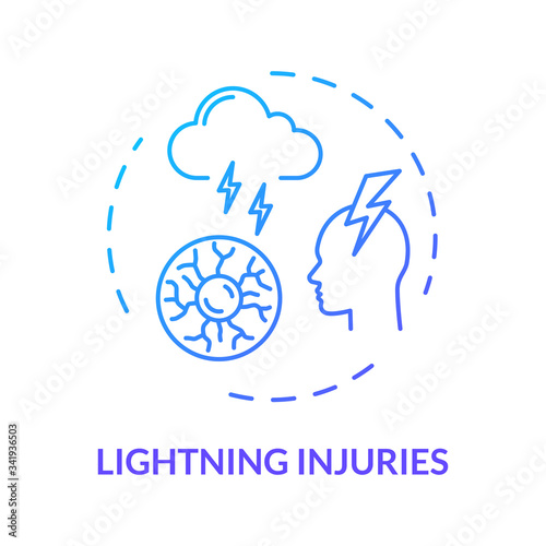 Lightning, electric injury concept icon photo