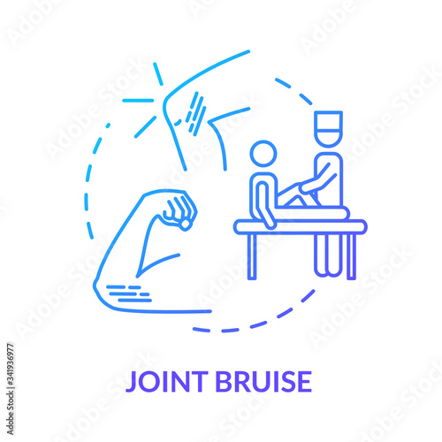 Joint bruise, hematoma, traumatism concept icon