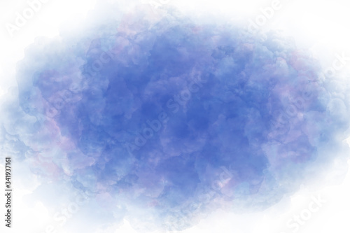 Watercolor illustration art abstract blue pink color texture background, clouds and sky pattern. Watercolor stain with hand paint