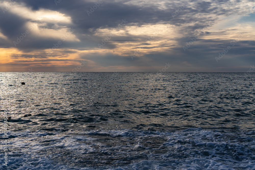 purple sky at sunset in the Black Sea In Sochi purple sky at sunset in the Black Sea In Sochi