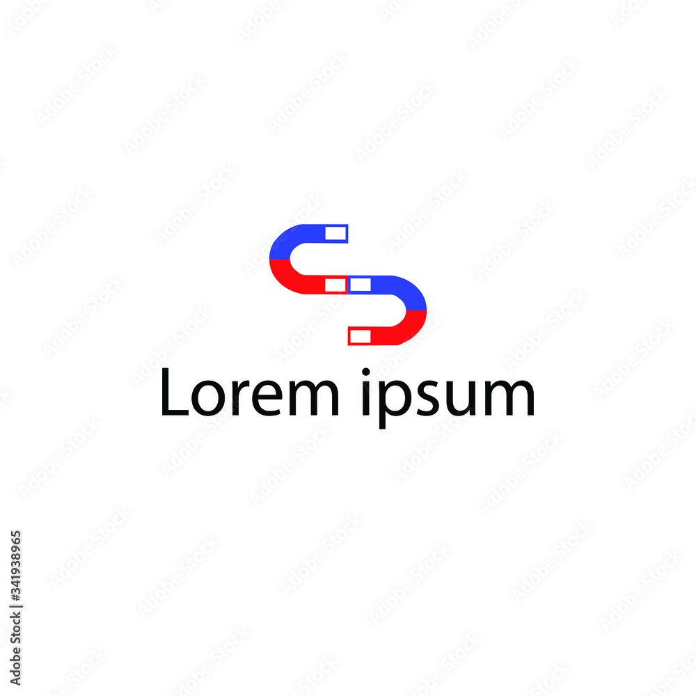 brand logo vector s letter and magnet. editable brand logo vector s letter and magnet. editable