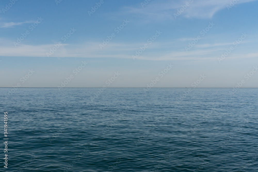 calm blue Black Sea in Sochi in the afternoon