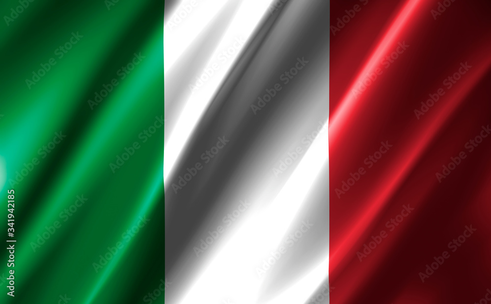 Image of a waving Italy flag.