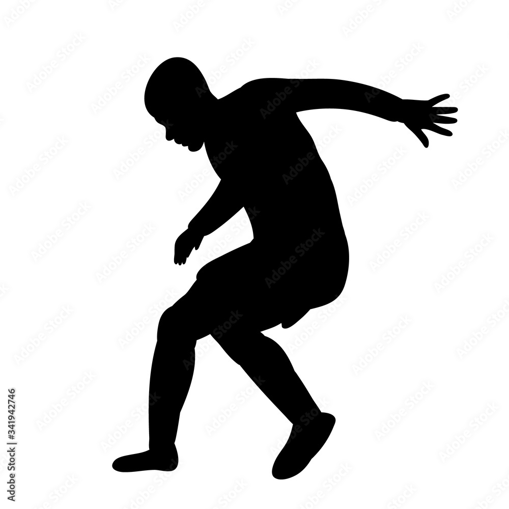 white background,  football player silhouette