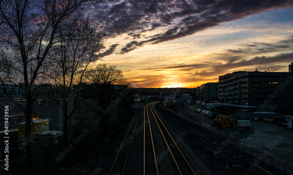 landscape sunset railway tracks landscape sunset railway tracks