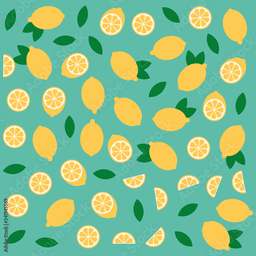 Lemon or lime citrus vector fun seamless pattern