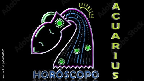 Aquarius Horoscope 3D animation ready for your professional projects