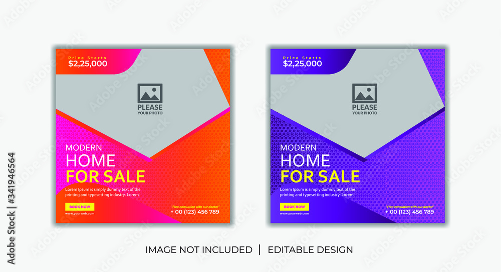 Set of Social Media banner Post design for Real estate social media post templates. real estate square editable banner template. Minimalist design. Set of Social Media banner Post design for Real estate social media post templates. real estate square editable banner template. Minimalist design.