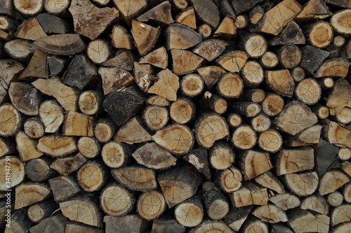 old split wood as firewood