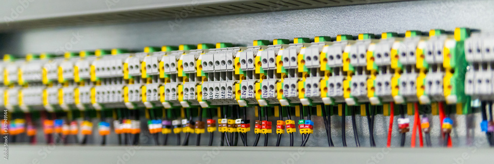 Color wires in a box of distribution of an electricity