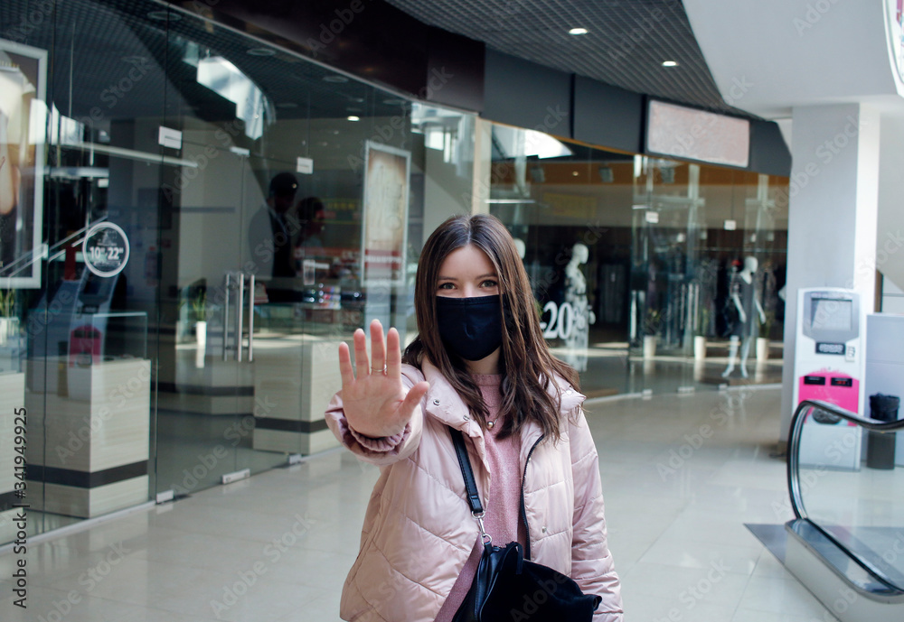 Fototapeta premium hand stop sign