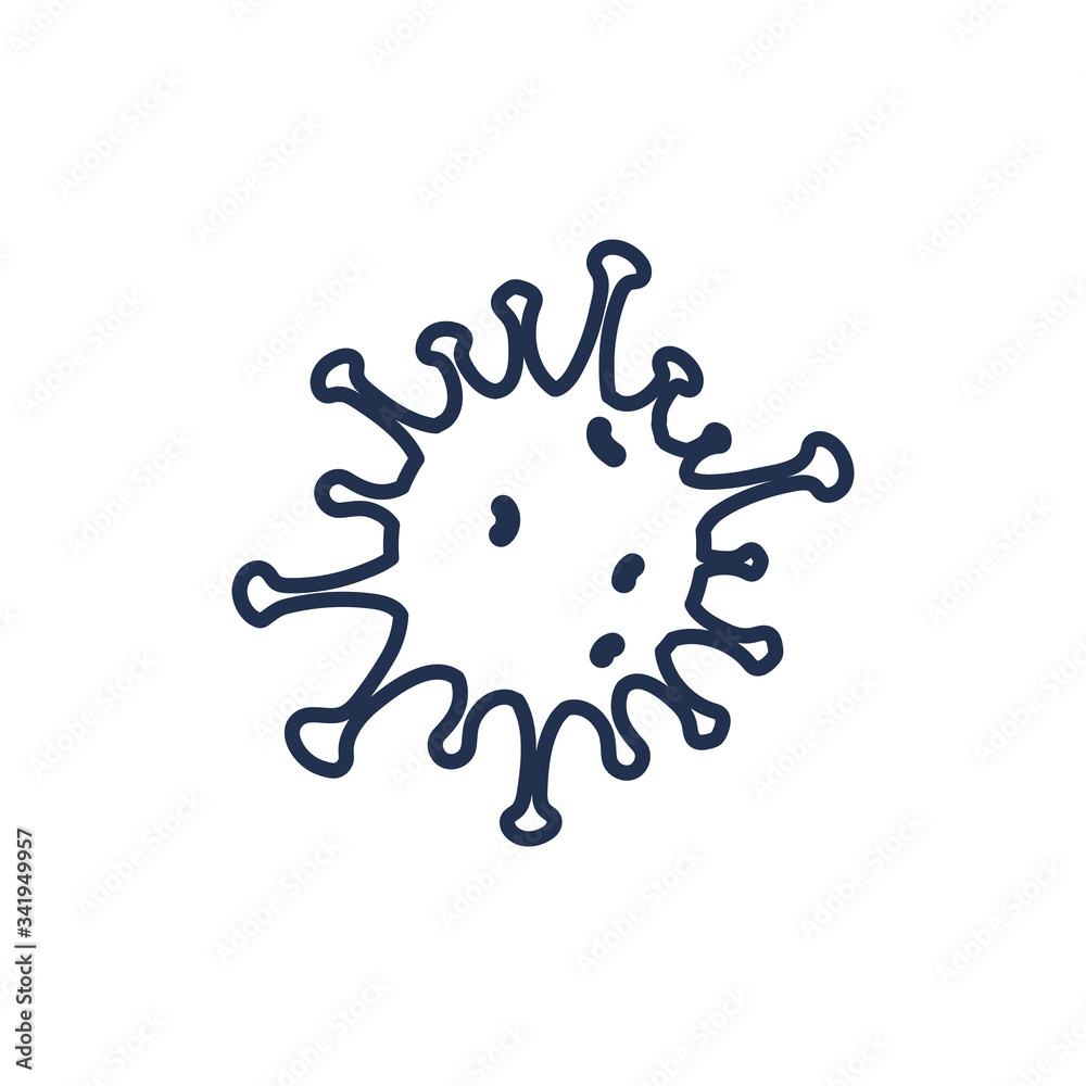 Fototapeta premium virion of coronavirus, line style icon