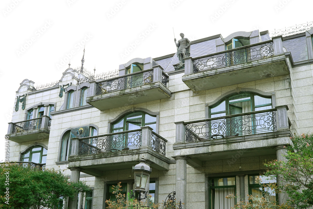 Vintage Building with Ornate facade and Stunning Balconies for STAY-AT-HOME Concept