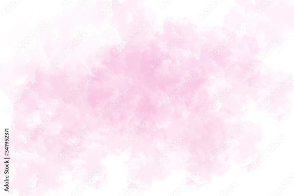 Abstract pink ink watercolor brush stroke on white paper texture background. Grunge art pink watercolor with wash and splashes
