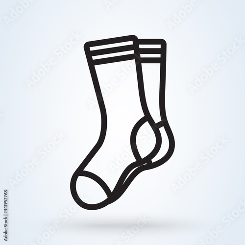 Socks icon line. Christmas socks vector illustration. Simple illustration of sock outline icon for web photo