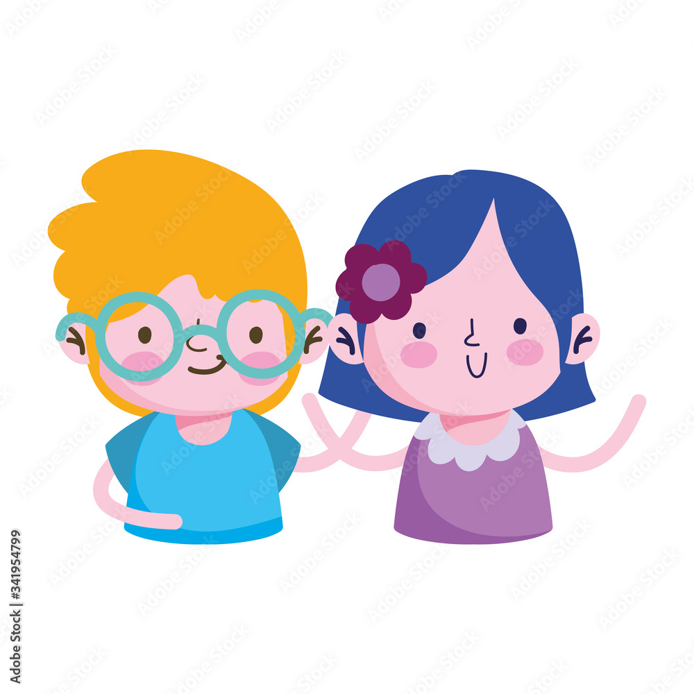 Isolated girl and boy cartoon vector design Isolated girl and boy cartoon vector design