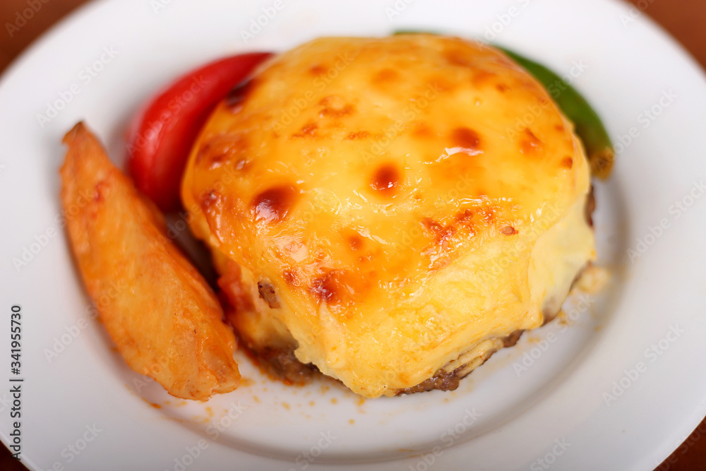 very nice hasanpasa patty with mashed potatoes very nice hasanpasa patty with mashed potatoes
