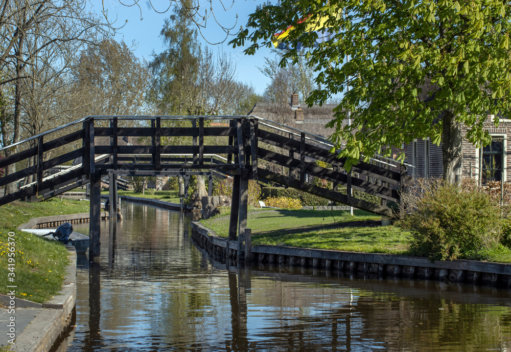 Giethoorn Overijssel Netherlands. During Corona lock-down. Empty streets, paths, bridges and canals. Giethoorn Overijssel Netherlands. During Corona lock-down. Empty streets, paths, bridges and canals.