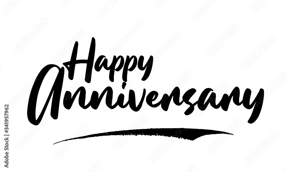 Happy Anniversary Phrase Saying Quote Text or Lettering. Vector Script
